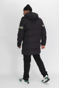 Оптом Спортивная молодежная куртка удлиненная мужская черного цвета 90006Ch в Екатеринбурге, фото 5