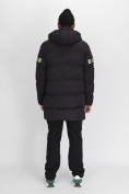 Оптом Спортивная молодежная куртка удлиненная мужская черного цвета 90006Ch в Екатеринбурге, фото 6