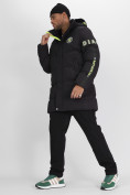 Оптом Спортивная молодежная куртка удлиненная мужская черного цвета 90006Ch в Казани, фото 8