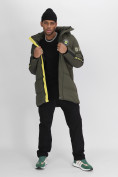Оптом Спортивная молодежная куртка удлиненная мужская цвета хаки 90006Kh в Казани, фото 14