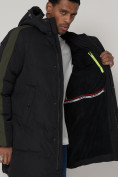 Оптом Спортивная молодежная куртка удлиненная мужская черного цвета 90008Ch в Казани, фото 11