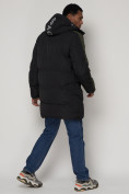 Оптом Спортивная молодежная куртка удлиненная мужская черного цвета 90008Ch в Казани, фото 4