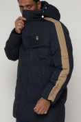 Оптом Спортивная молодежная куртка удлиненная мужская темно-синего цвета 90008TS в Казани, фото 9