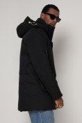 Оптом Парка спортивная зимняя мужская с капюшоном   черного цвета 90015Ch в Казани, фото 12