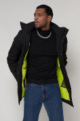 Оптом Спортивная молодежная куртка удлиненная мужская черного цвета 90016Ch в Екатеринбурге, фото 11