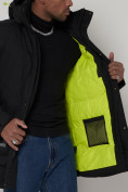 Оптом Спортивная молодежная куртка удлиненная мужская черного цвета 90016Ch в Екатеринбурге, фото 12