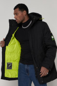 Оптом Спортивная молодежная куртка удлиненная мужская черного цвета 90016Ch в Казани, фото 13