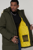 Оптом Спортивная молодежная куртка удлиненная мужская цвета хаки 90016Kh в Казани, фото 14