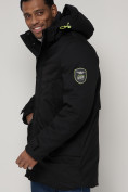 Оптом Спортивная молодежная куртка удлиненная мужская черного цвета 90017Ch в Екатеринбурге, фото 9
