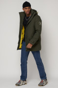 Оптом Спортивная молодежная куртка удлиненная мужская цвета хаки 90017Kh в Екатеринбурге, фото 2
