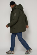 Оптом Спортивная молодежная куртка удлиненная мужская цвета хаки 90017Kh в Казани, фото 6