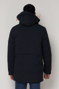 Оптом Спортивная молодежная куртка удлиненная мужская темно-синего цвета 90017TS в Казани, фото 10