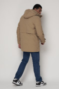Оптом Спортивная молодежная куртка удлиненная мужская бежевого цвета 90020B в Екатеринбурге, фото 3