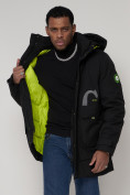 Оптом Спортивная молодежная куртка удлиненная мужская черного цвета 90020Ch в Казани, фото 14