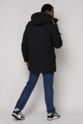 Оптом Спортивная молодежная куртка удлиненная мужская черного цвета 90020Ch в Екатеринбурге, фото 4