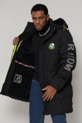 Оптом Спортивная молодежная куртка удлиненная мужская черного цвета 9005Ch в Екатеринбурге, фото 13