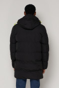 Оптом Спортивная молодежная куртка удлиненная мужская черного цвета 9005Ch в Казани, фото 9