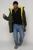 Оптом Спортивная молодежная куртка удлиненная мужская цвета хаки 9009Kh в Казани, фото 12