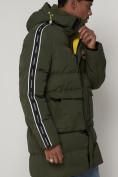Оптом Спортивная молодежная куртка удлиненная мужская цвета хаки 9009Kh в Казани, фото 7