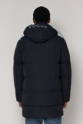 Оптом Спортивная молодежная куртка удлиненная мужская темно-синего цвета 9009TS в Казани, фото 14
