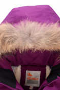 Оптом Парка зимняя Valianly для девочки фиолетового цвета 9036F в Казани, фото 4