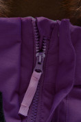 Оптом Парка зимняя для девочки Valianly фиолетового цвета 9038F в Казани, фото 8