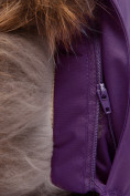 Оптом Парка зимняя для девочки Valianly фиолетового цвета 9038F в Казани, фото 10