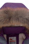 Оптом Парка зимняя для девочки Valianly фиолетового цвета 9038F в Казани, фото 4