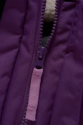 Оптом Парка зимняя для девочки Valianly фиолетового цвета 9038F в Казани, фото 5