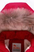 Оптом Парка зимняя Valianly для девочки красного цвета 9046Kr в  Красноярске, фото 4