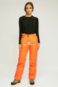 Оптом Женские зимние горнолыжные брюки оранжевого цвета 905O в Самаре