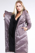 Оптом Куртка зимняя женская классическая бежевого цвета 9102_12B в Омске