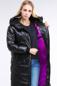Оптом Куртка зимняя женская молодежная черного цвета 9131_01Ch в Новосибирске, фото 4