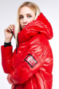 Оптом Куртка зимняя женская молодежная красного цвета 9131_14Kr в Омске, фото 6