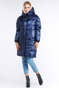 Оптом Куртка зимняя женская молодежная темно-синего цвета 9131_22TS в  Красноярске