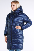 Оптом Куртка зимняя женская молодежная темно-синего цвета 9131_22TS, фото 4