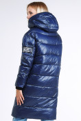Оптом Куртка зимняя женская молодежная темно-синего цвета 9131_22TS, фото 5