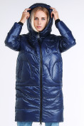 Оптом Куртка зимняя женская молодежная темно-синего цвета 9131_22TS, фото 6