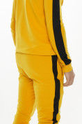 Оптом Трикотажный спортивный костюм горчичного цвета 9152G, фото 8