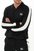 Оптом Трикотажный спортивный костюм черного цвета 9152Ch в Санкт-Петербурге, фото 8