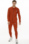 Оптом Трикотажный спортивный костюм оранжевого цвета 9152O в Казани, фото 2