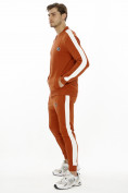 Оптом Трикотажный спортивный костюм оранжевого цвета 9152O в Казани, фото 3