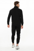 Оптом Спортивный костюм трикотажный черного цвета 9153Ch в Казани, фото 4