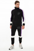 Оптом Спортивный костюм трикотажный черного цвета 9156Ch в Перми
