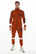 Оптом Спортивный костюм трикотажный оранжевого цвета 9156O, фото 3