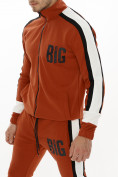Оптом Спортивный костюм трикотажный оранжевого цвета 9156O, фото 9