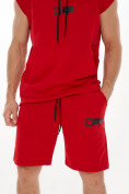 Оптом Костюм шорты и футболка оверсайз красного цвета 9163Kr в Казани, фото 8