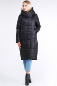 Оптом Куртка зимняя женская молодежная стеганная черного цвета 9163_01Ch в Перми