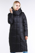 Оптом Куртка зимняя женская молодежная стеганная черного цвета 9163_01Ch в Омске, фото 2
