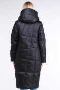 Оптом Куртка зимняя женская молодежная стеганная черного цвета 9163_01Ch в Новосибирске, фото 3